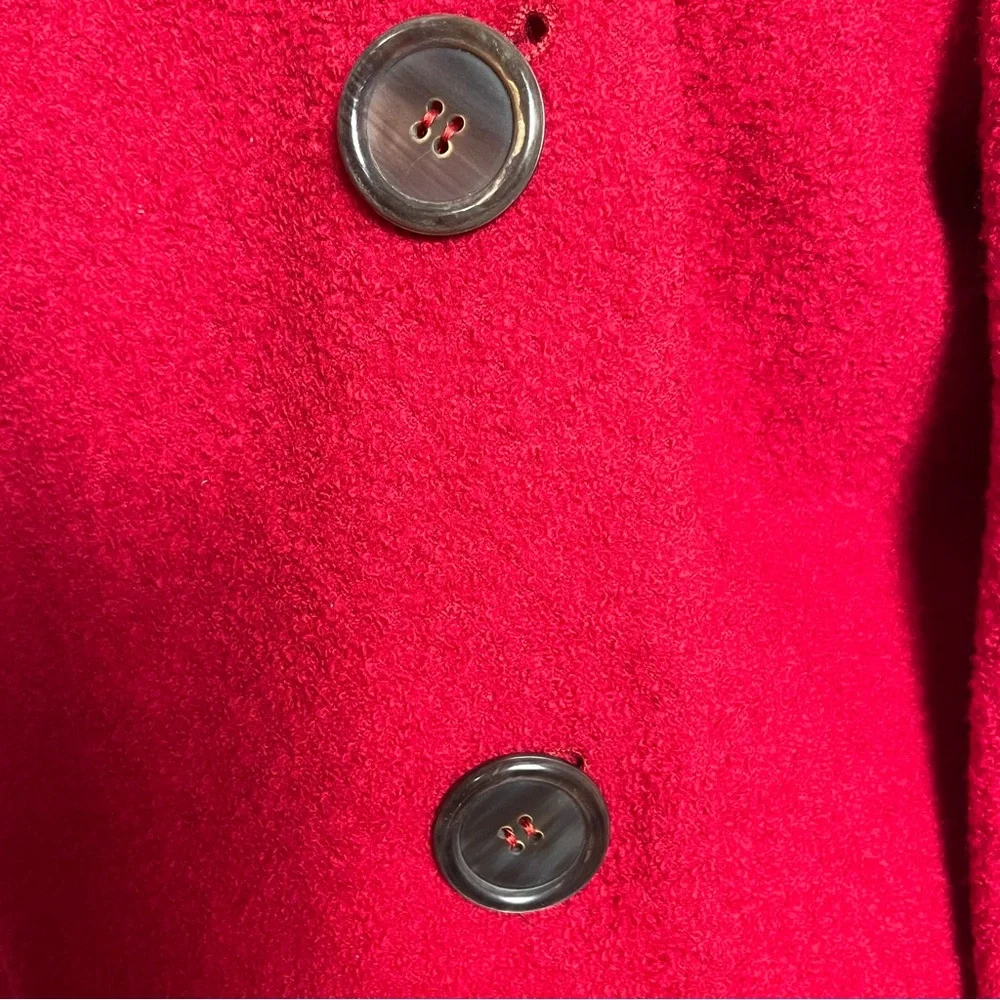 Vintage Carolina Herrera New York Red Virgin Wool Jacket – Size 16 - Picture 11 of 16